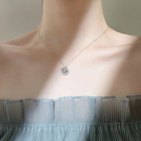 🎊Unique Ocean 925 Silver Plated Mermaid Tears Necklace for Women, EVGG10… - Picture 5 of 6